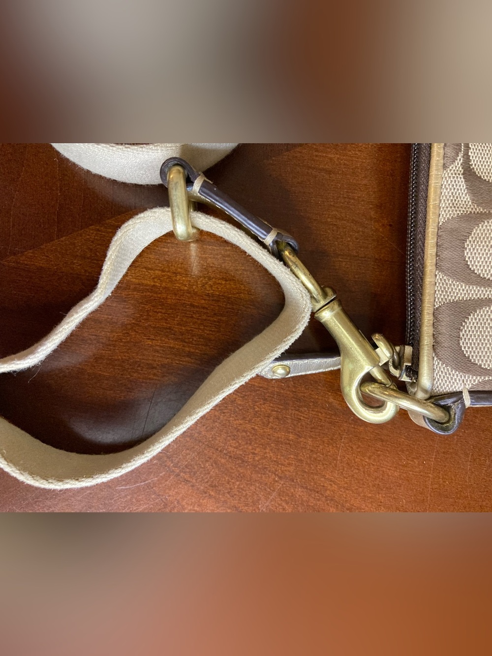 Coach Vintage Signature Canvas Crossbody Bag w/ 3D Floral Appliqué-Khaki/Yellow - Picture 14 of 14